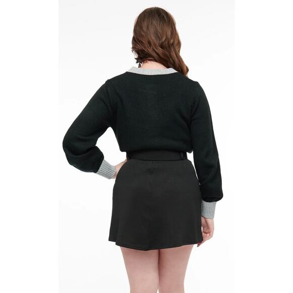 Smak Parlour 1960’s Black & Silver Celestial Emb. Easy Does It Mini Skirt M NWOT - Picture 3 of 5